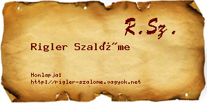 Rigler Szalóme névjegykártya